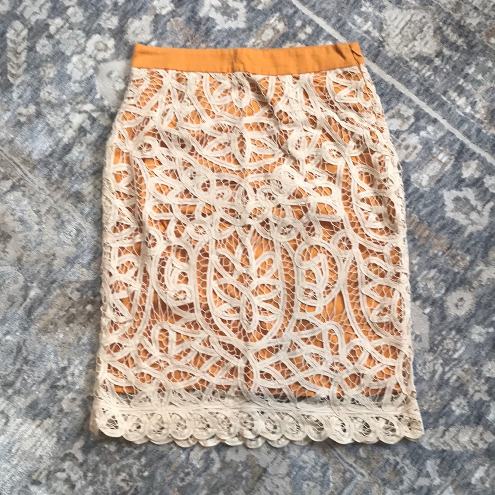 Orange & Cream Lace Skirt